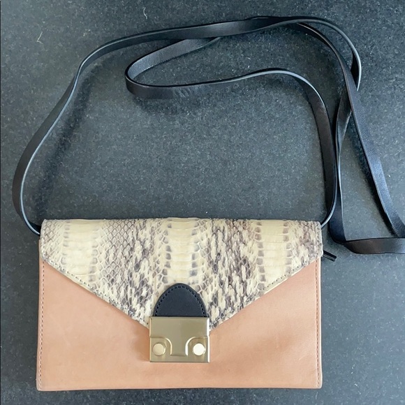 Loeffler Randall Vachetta/Python crossbody Wallet - Picture 1 of 11